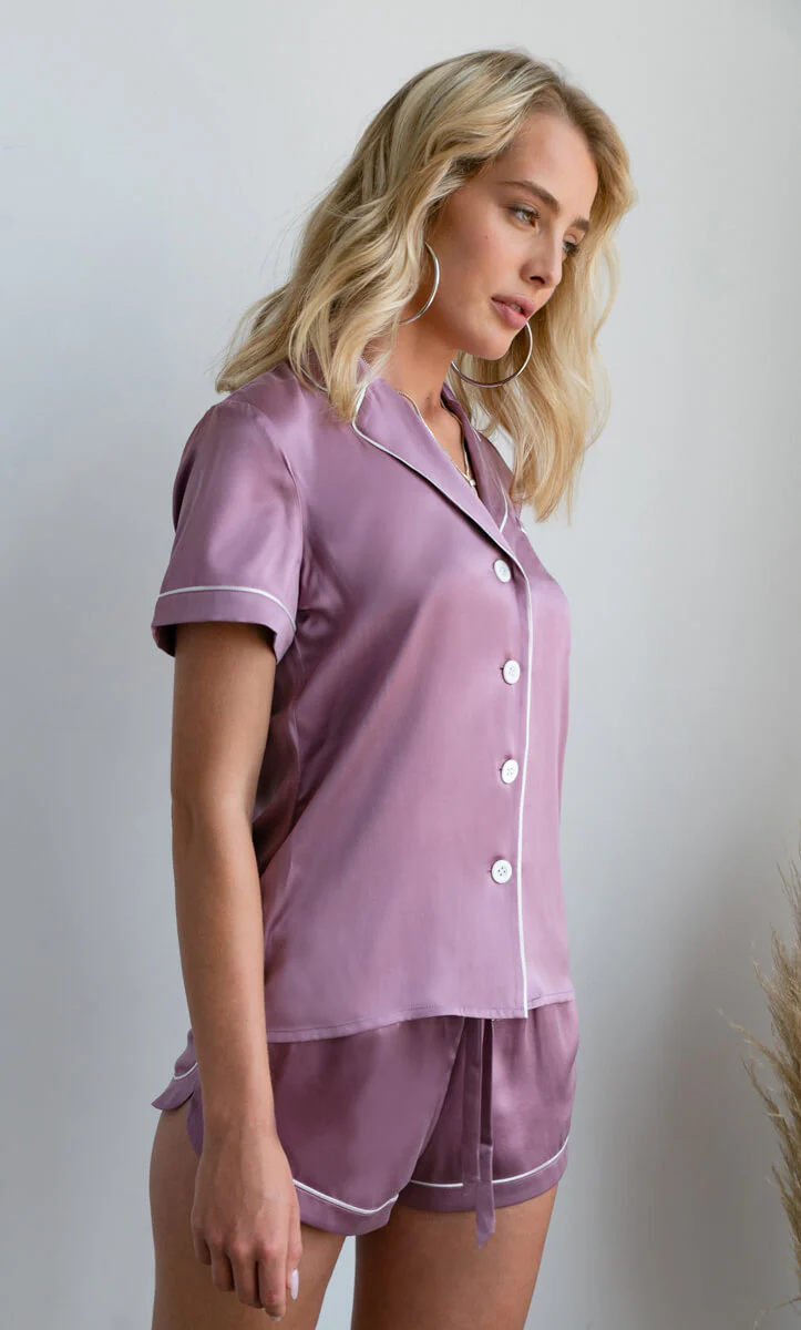 Amore Silk Pajamas - Shorts - Image 6