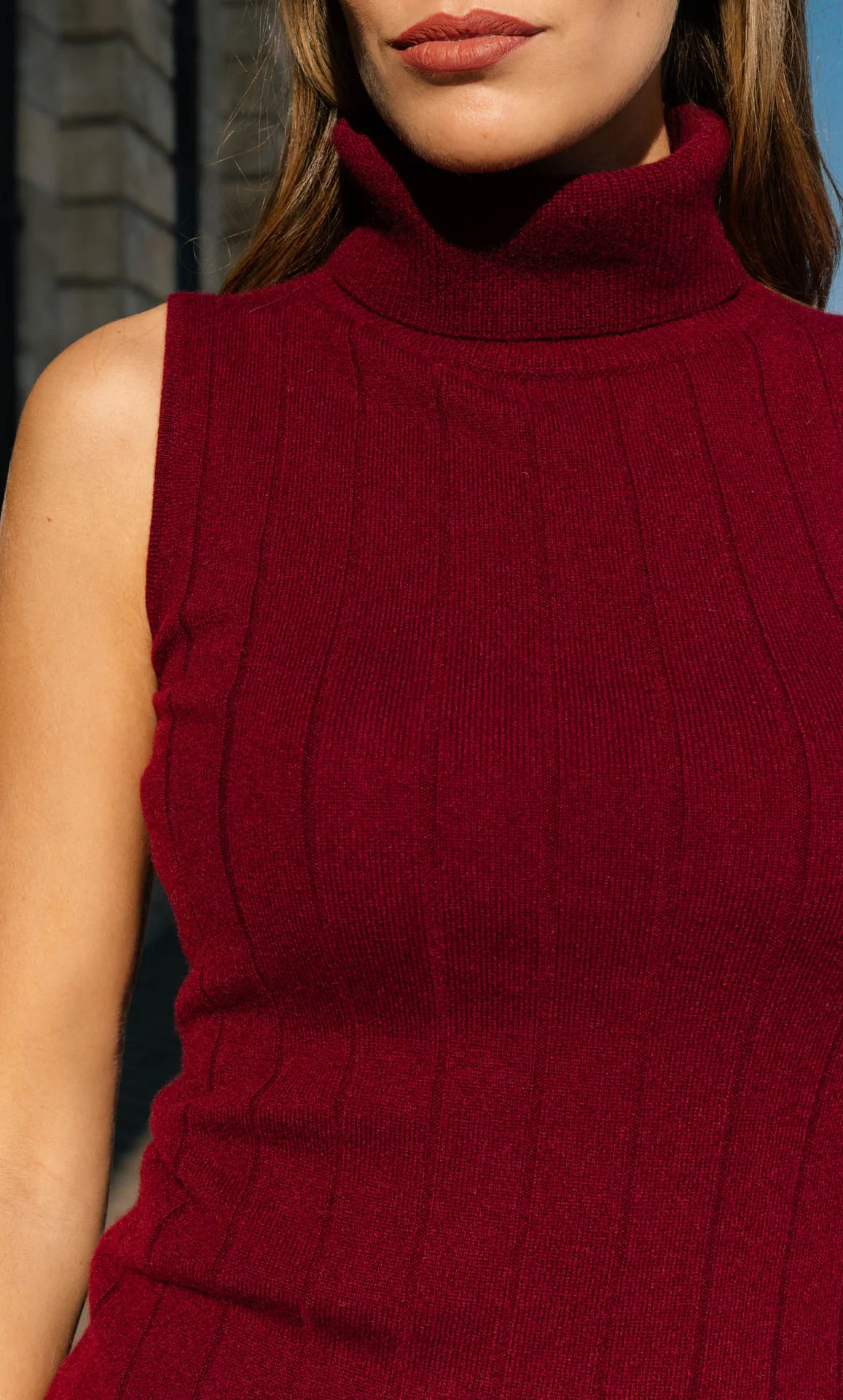 Andrea Cashmere Turtleneck Tank - Image 7