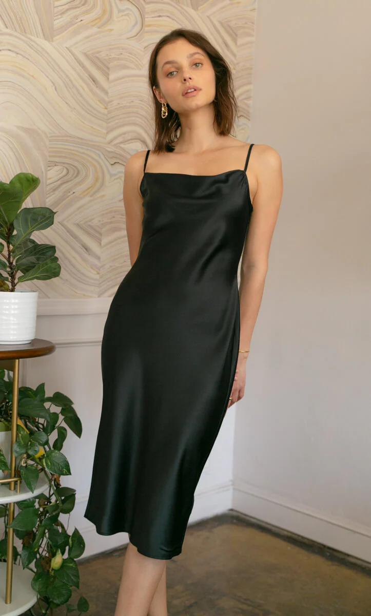 Angelina Silk Slip Dress - Image 8