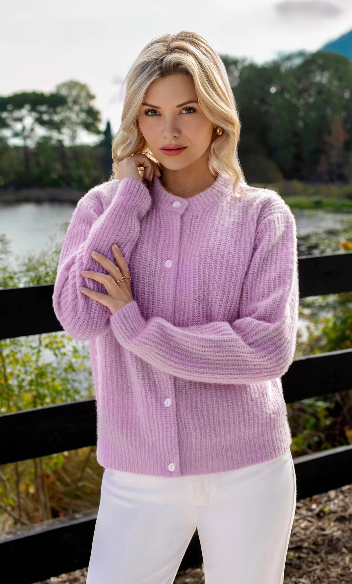 Bianca Boucle Cashmere Cardigan - Image 14