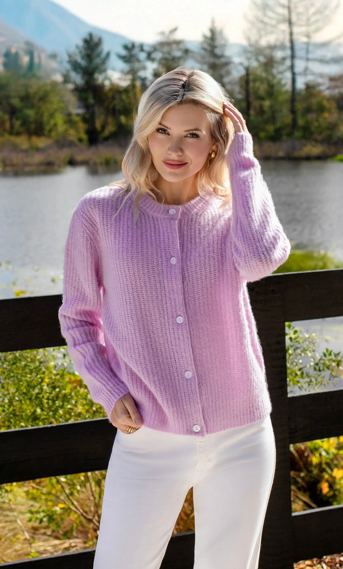 Bianca Boucle Cashmere Cardigan - Image 9