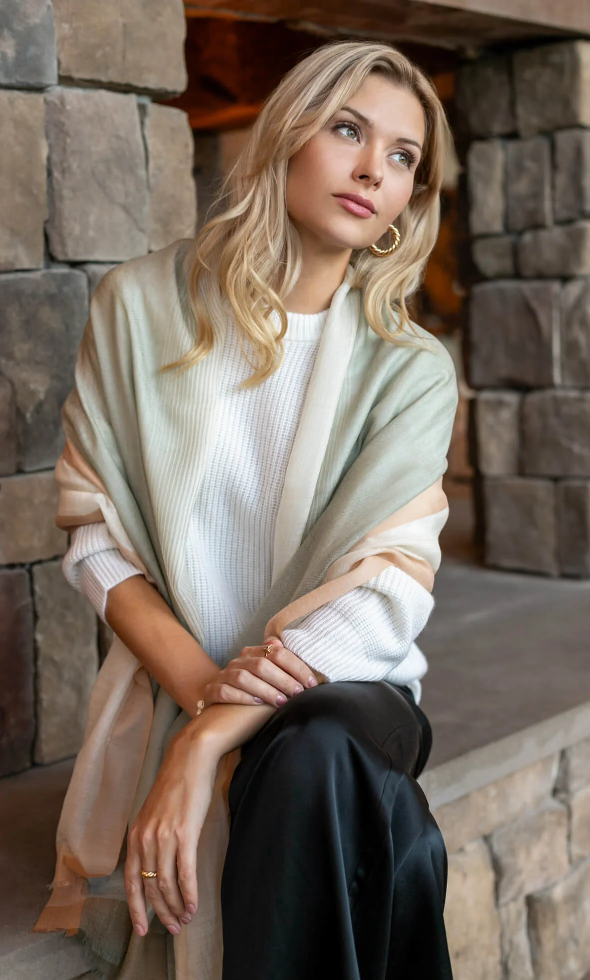Aria Cashmere Wrap Scarf - Image 7