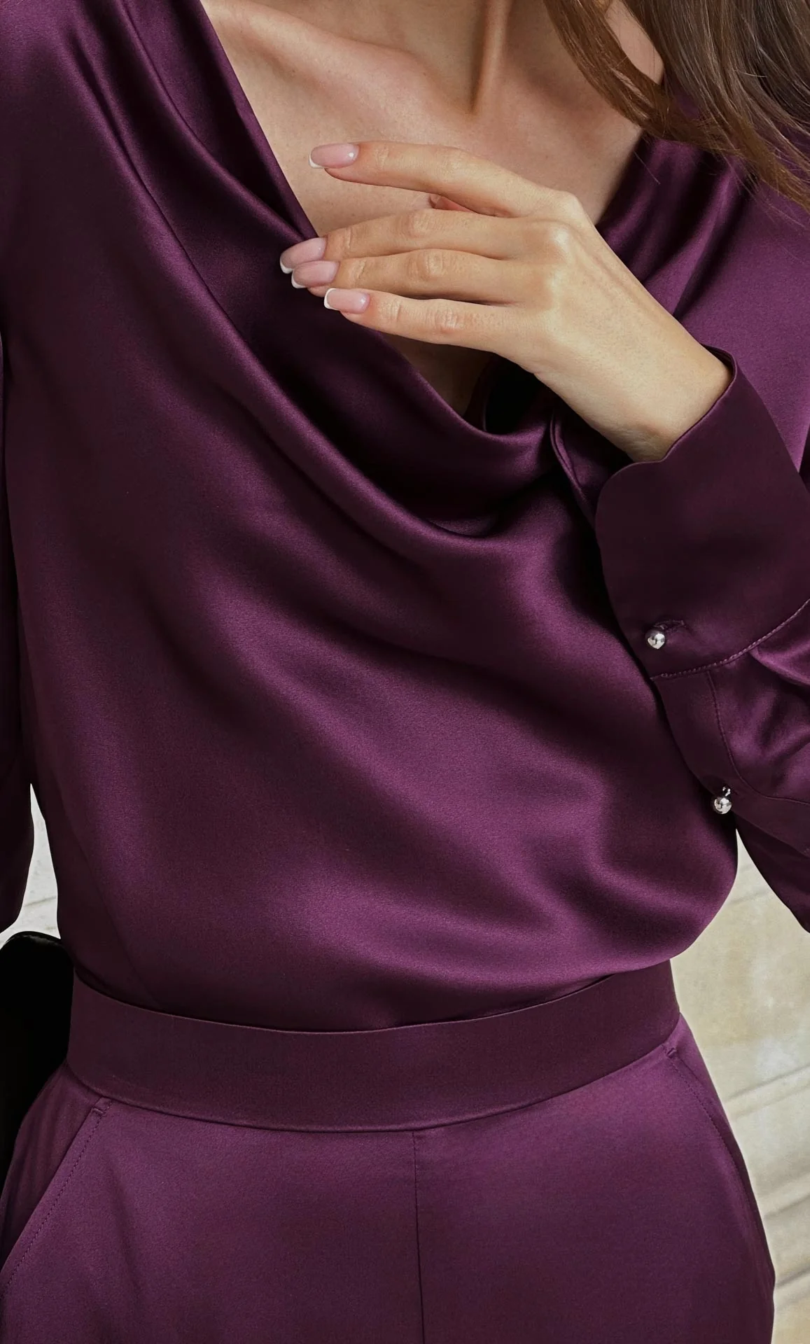 Claudia Silk Cowl Neck Blouse - Image 10