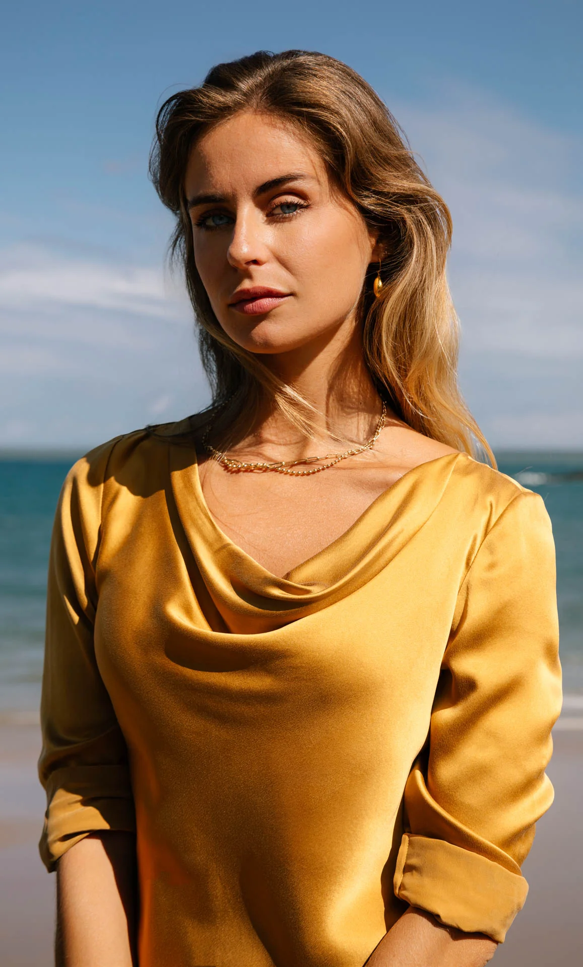 Claudia Silk Cowl Neck Blouse - Image 45