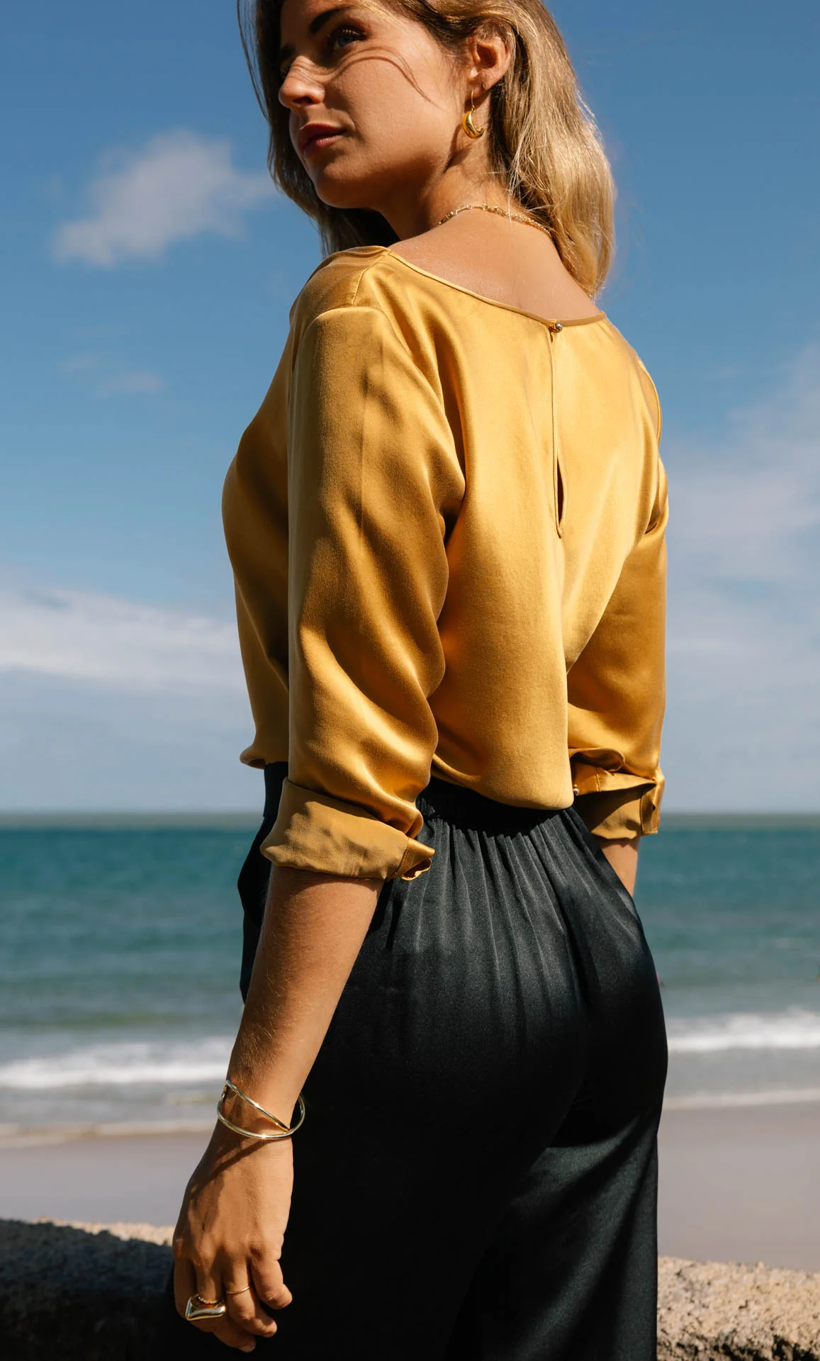 Claudia Silk Cowl Neck Blouse - Image 46