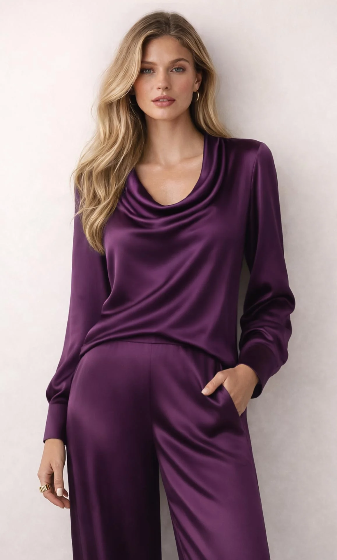 Claudia Silk Cowl Neck Blouse - Image 8
