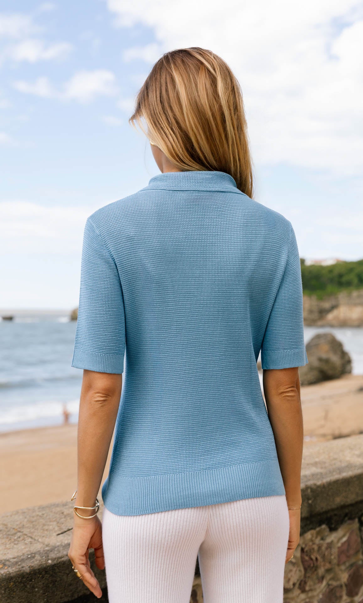 Mara Silk Knit Polo - Image 16