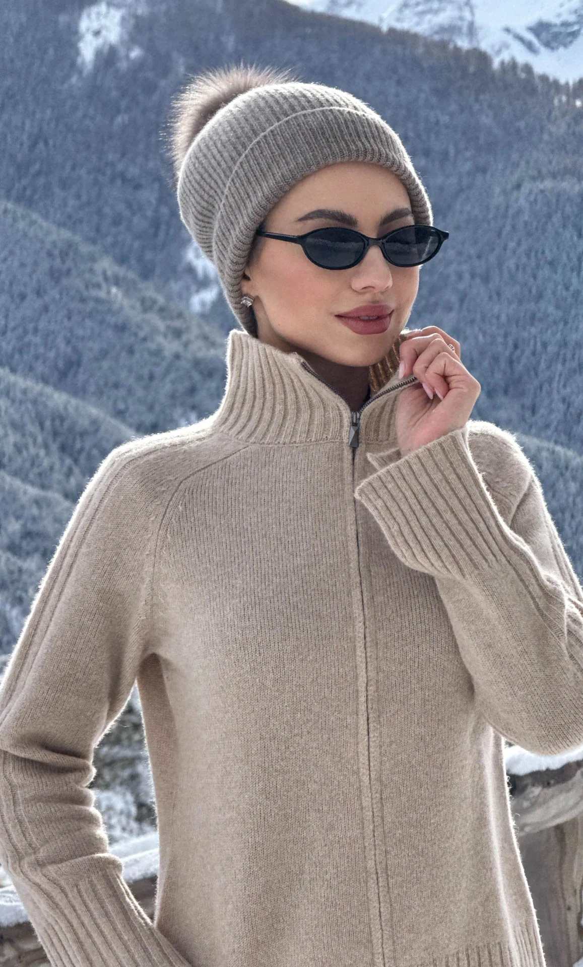 Nevara Zipper Cardigan - Cashmere & Silk - Image 11
