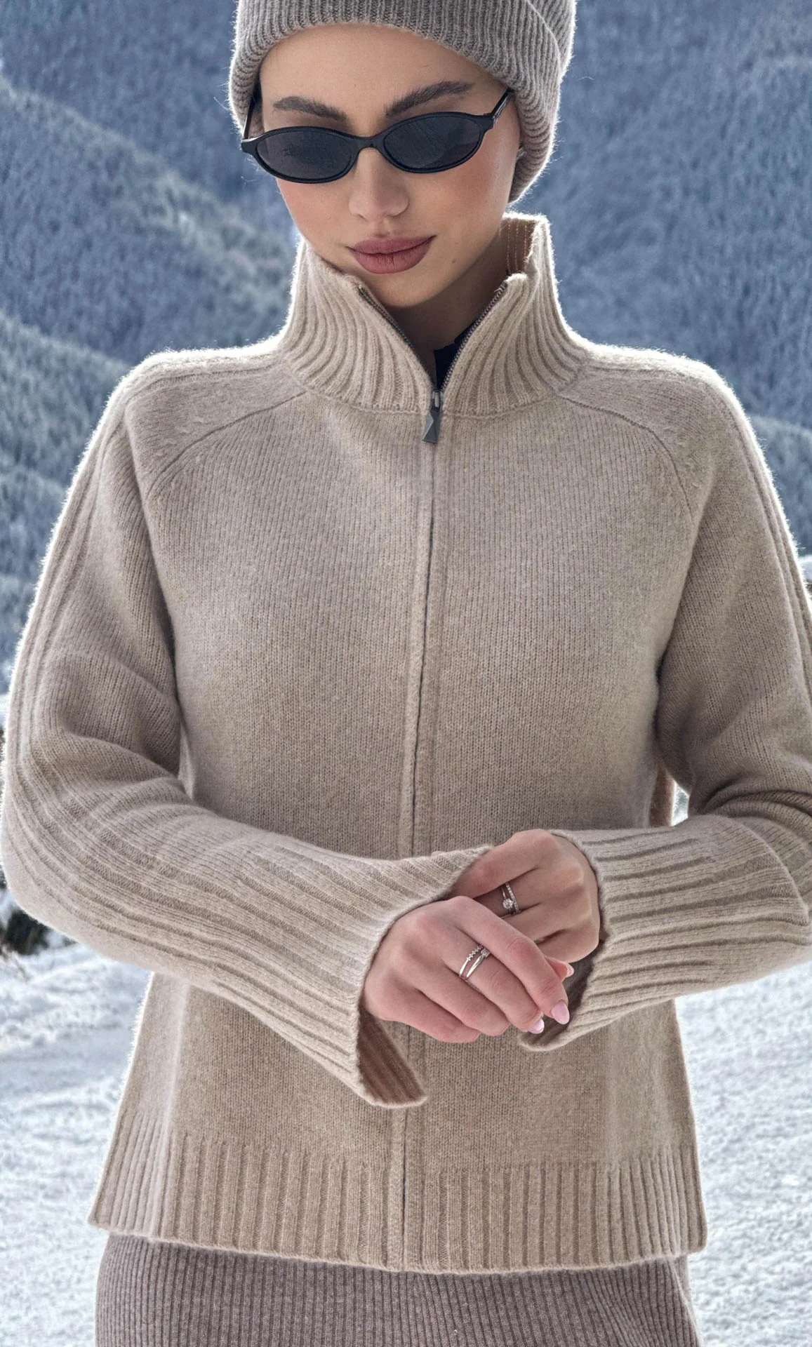 Nevara Zipper Cardigan - Cashmere & Silk - Image 9