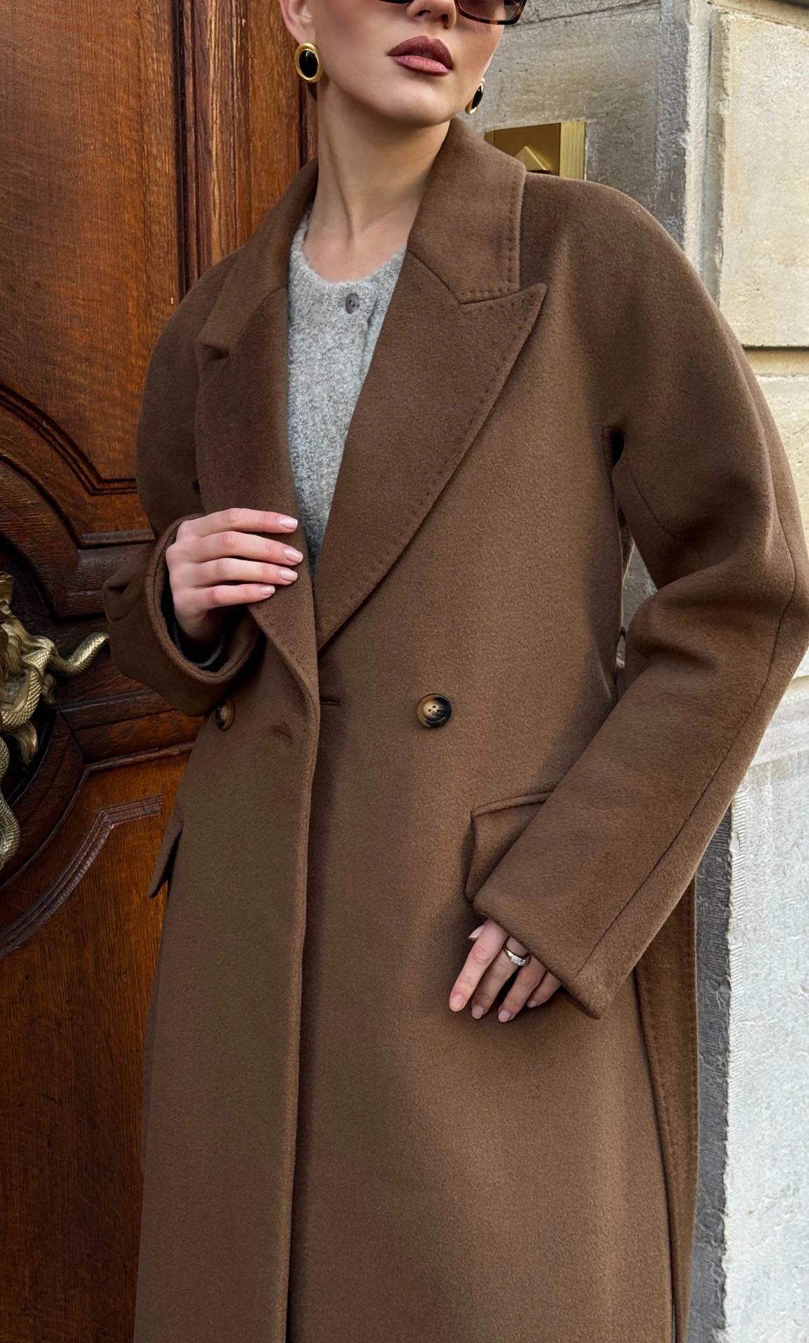 Raphaella Double-Breasted Cashmere Coat - Image 2