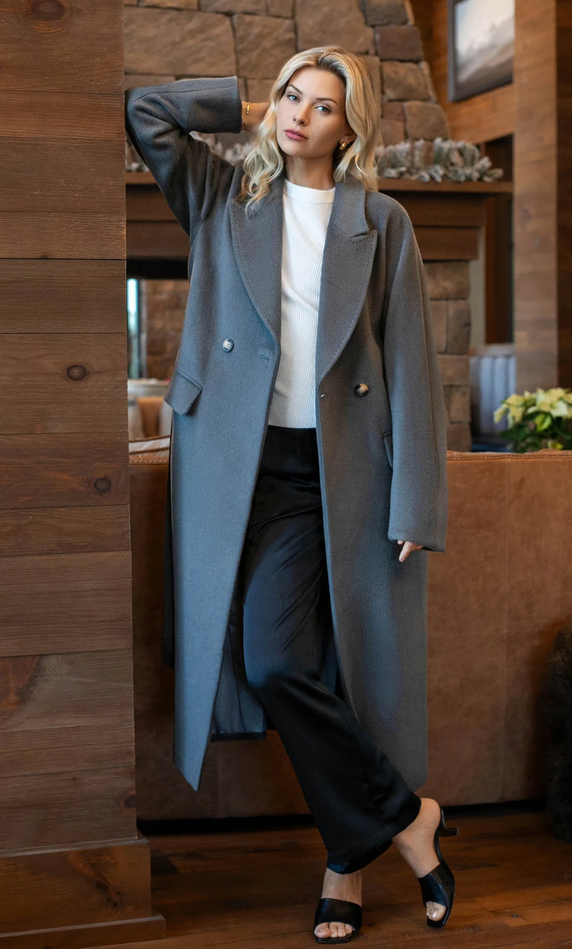 Raphaella Double-Breasted Cashmere Coat - Image 24