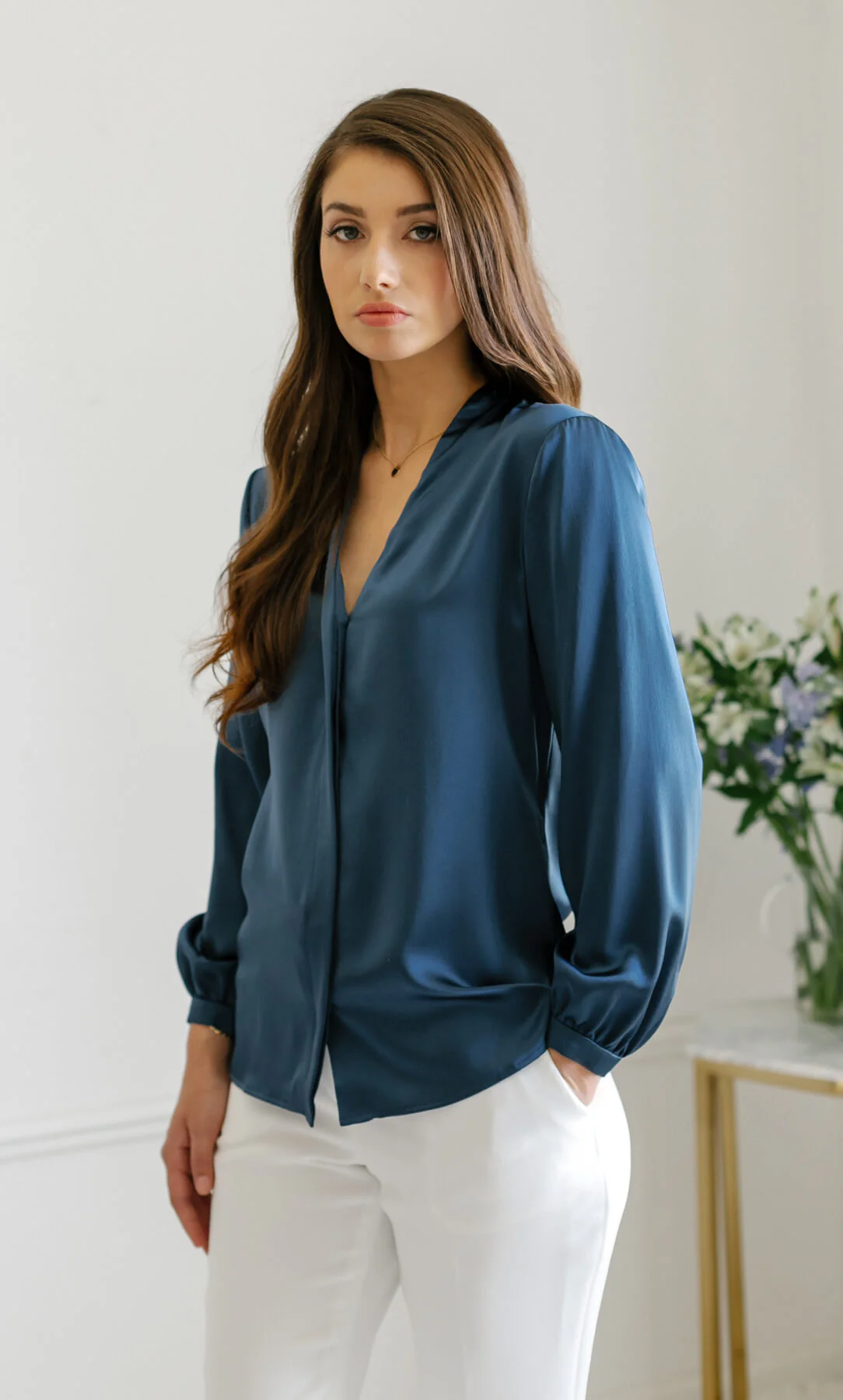 Vinci Silk Bow Blouse - Image 5