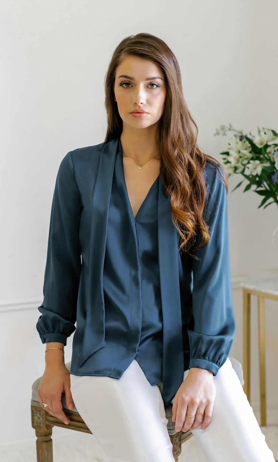 Vinci Silk Bow Blouse - Image 6