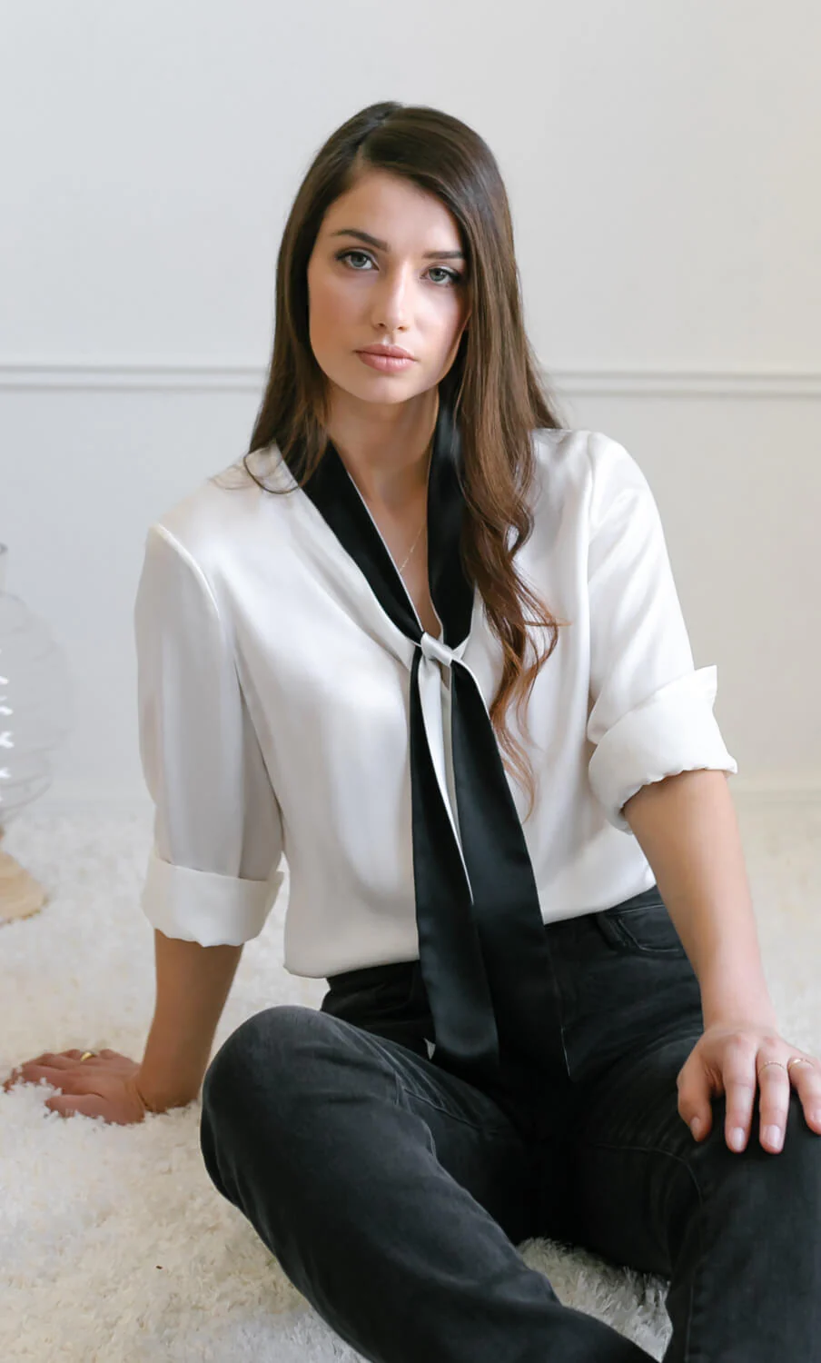 Vinci Silk Bow Blouse - Image 8