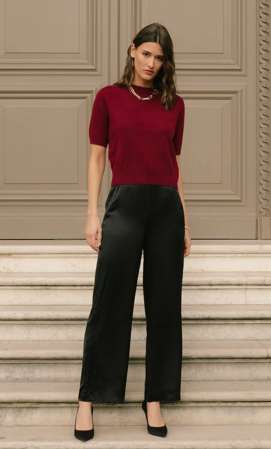 Vittoria Short-Sleeve Cashmere Sweater - Image 13