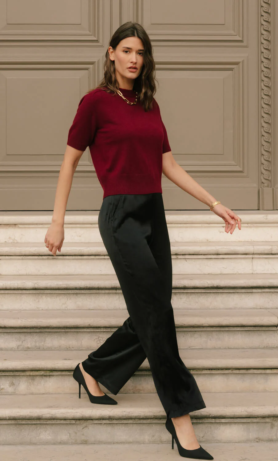 Vittoria Short-Sleeve Cashmere Sweater - Image 14