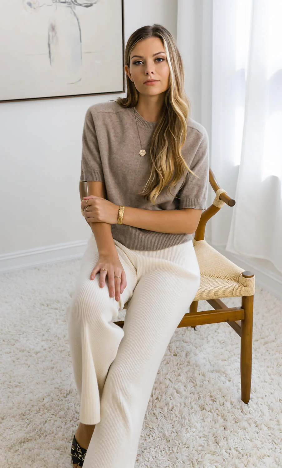 Vittoria Short-Sleeve Cashmere Sweater - Image 20