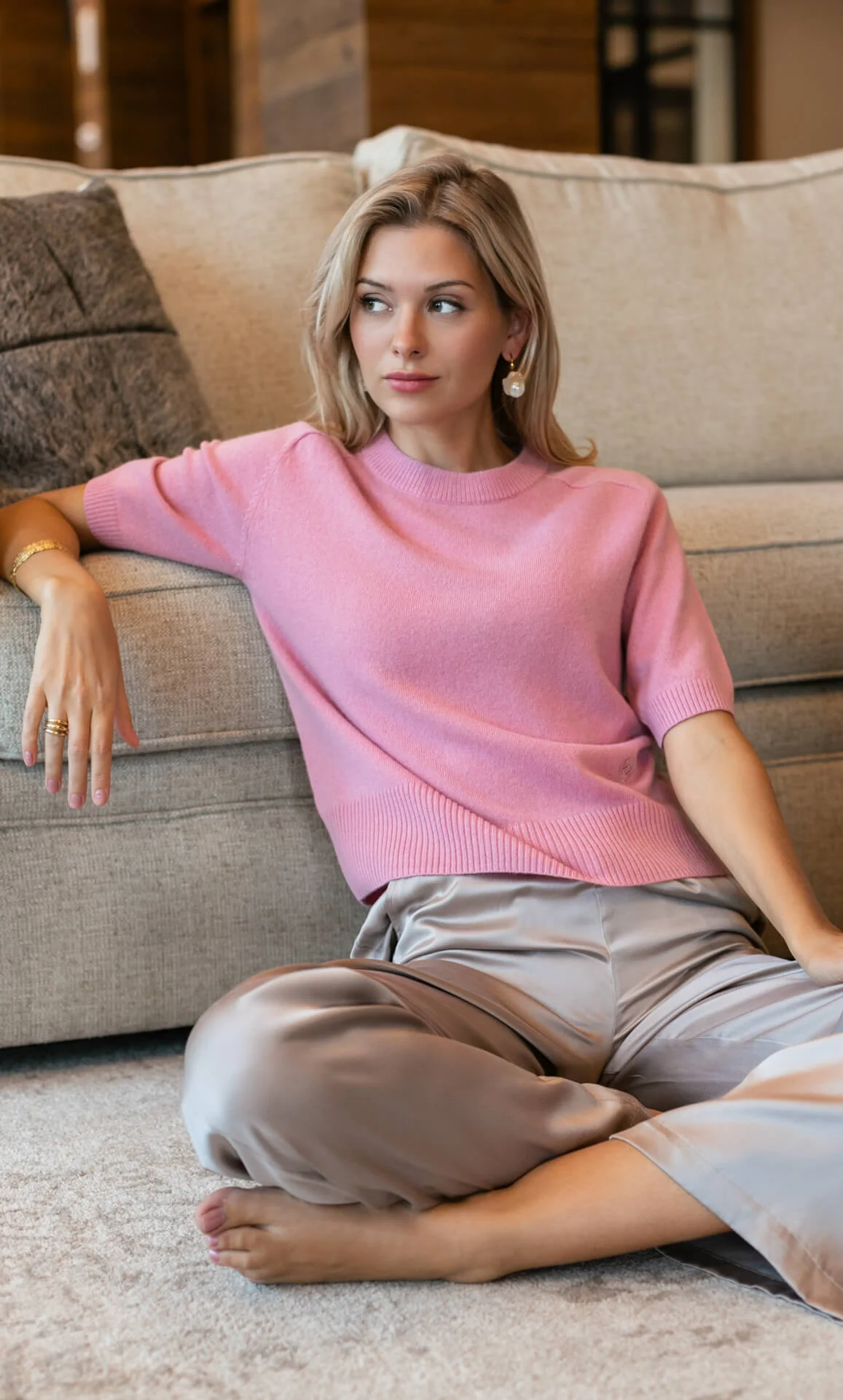 Vittoria Short-Sleeve Cashmere Sweater - Image 26