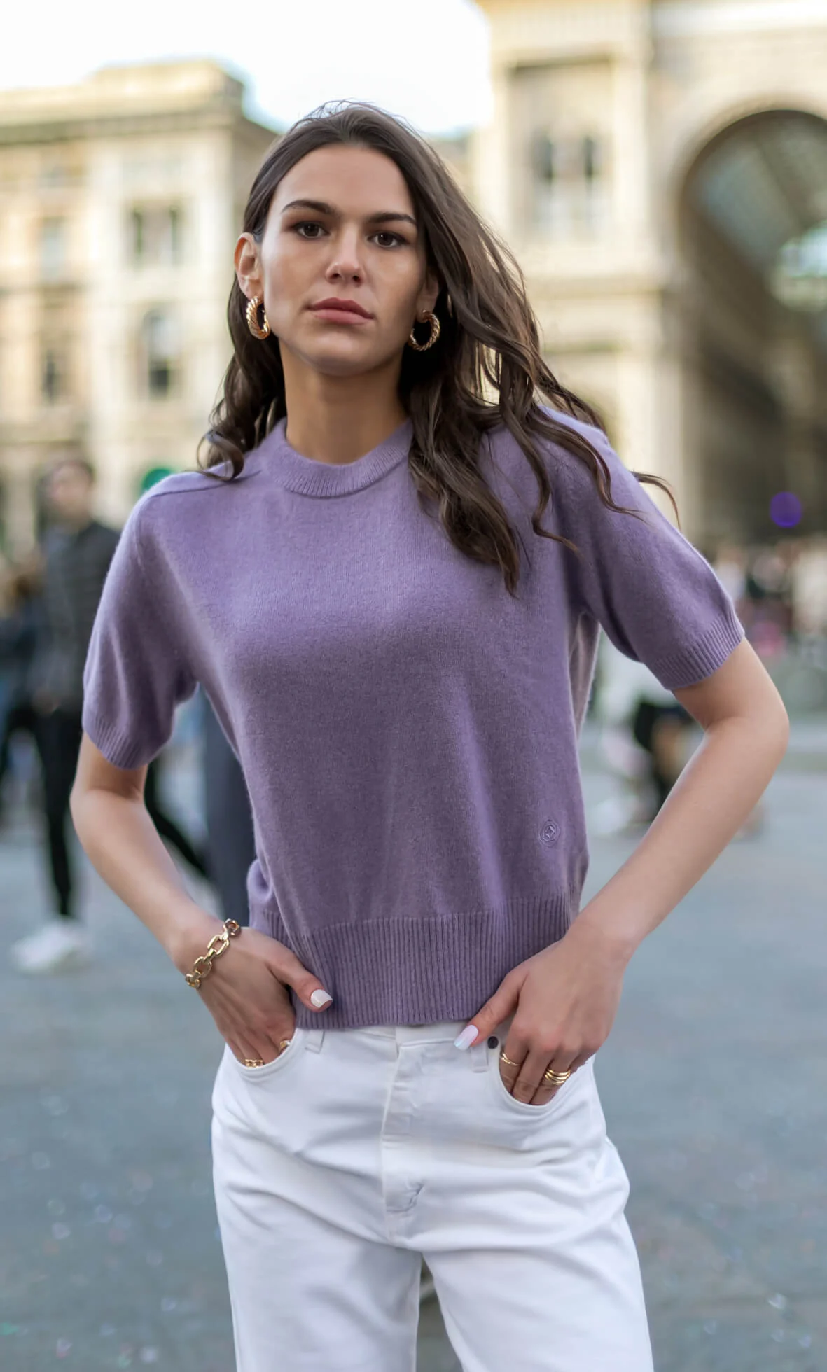 Vittoria Short-Sleeve Cashmere Sweater - Image 35