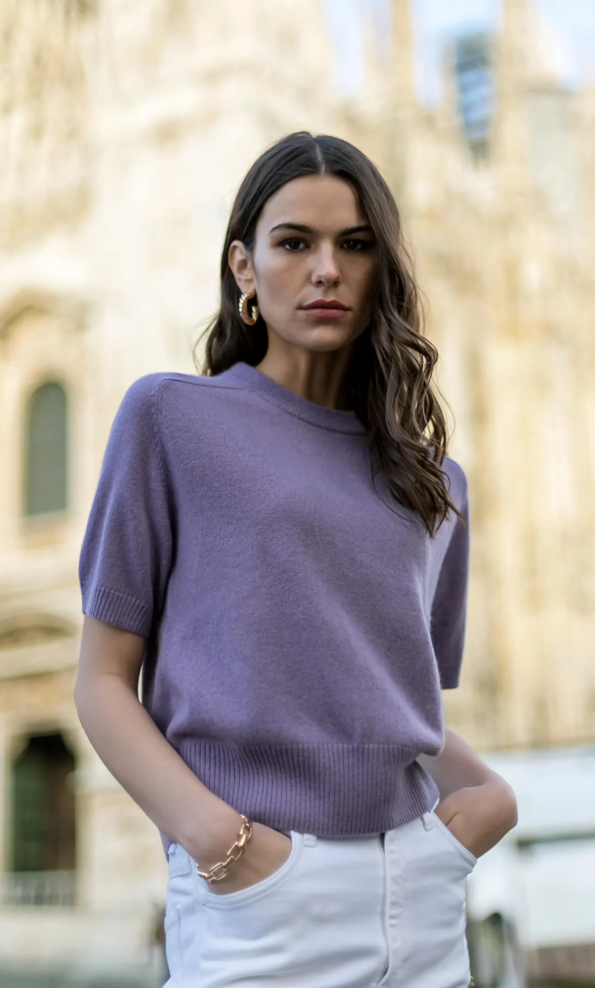 Vittoria Short-Sleeve Cashmere Sweater - Image 36