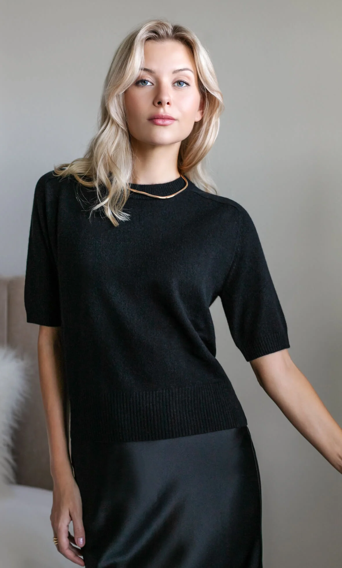 Vittoria Short-Sleeve Cashmere Sweater - Image 6
